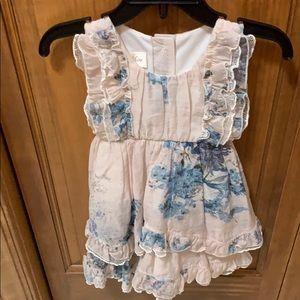 NWT I & C, flowered ruffled lace dress